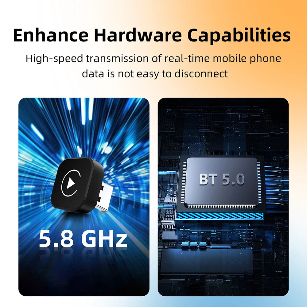 2 in 1 Wireless CarPlay & Android Auto Adapter — Plug & Play, No More Cables